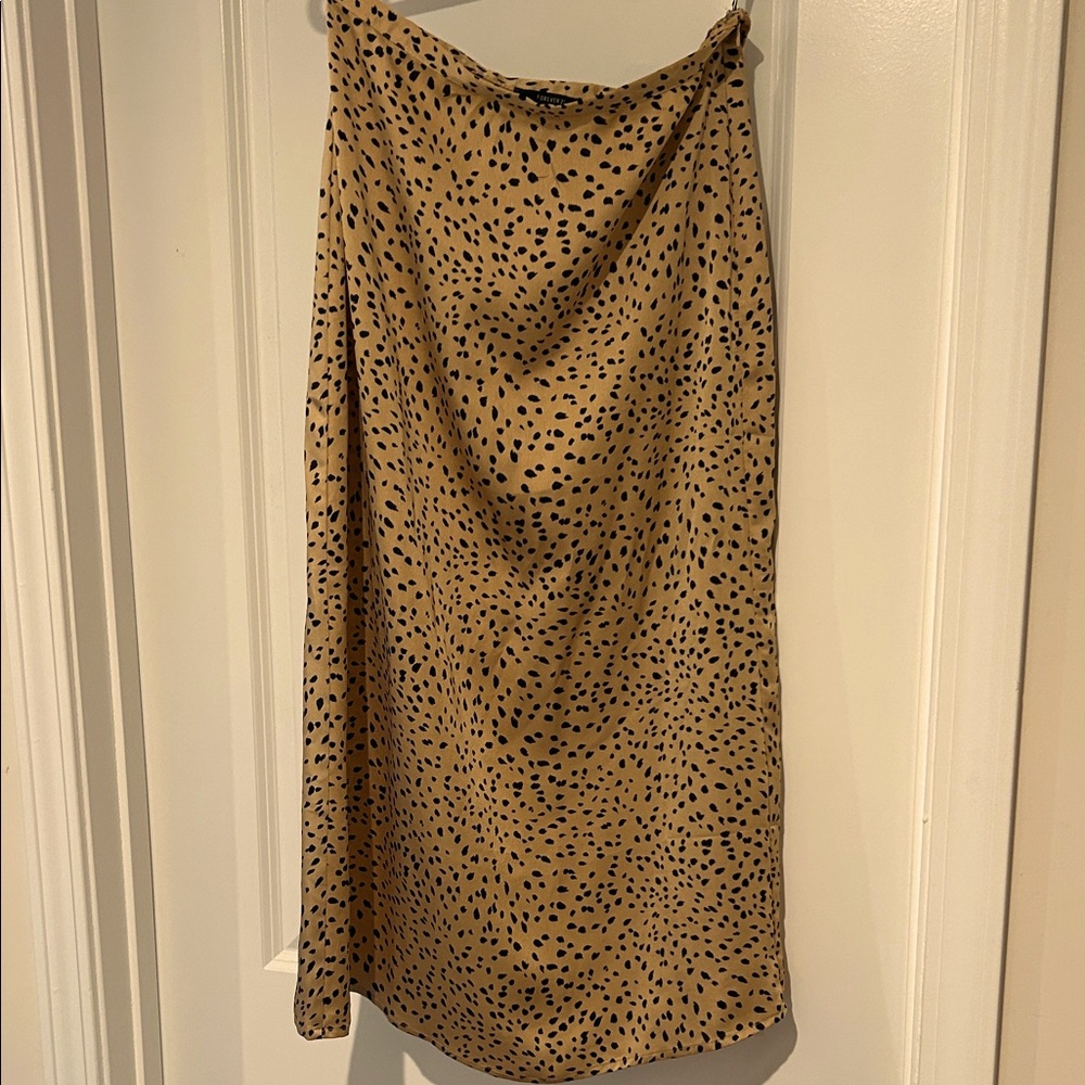 Leopard Print Tan Skirt